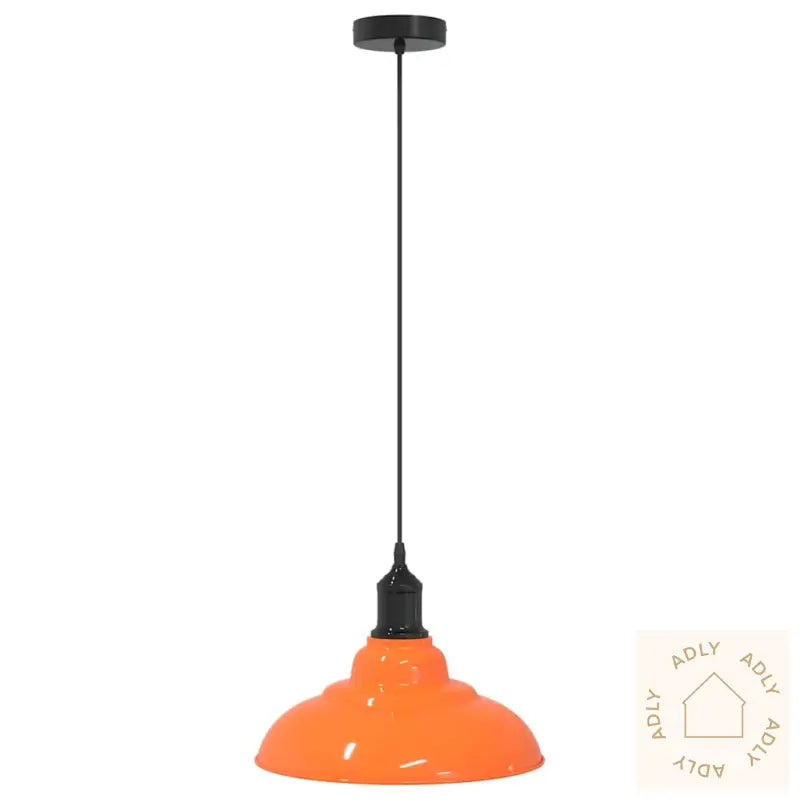 Pendellampe Høydejusterbar E27 Glans Oransje Ø 31 Cm Metall