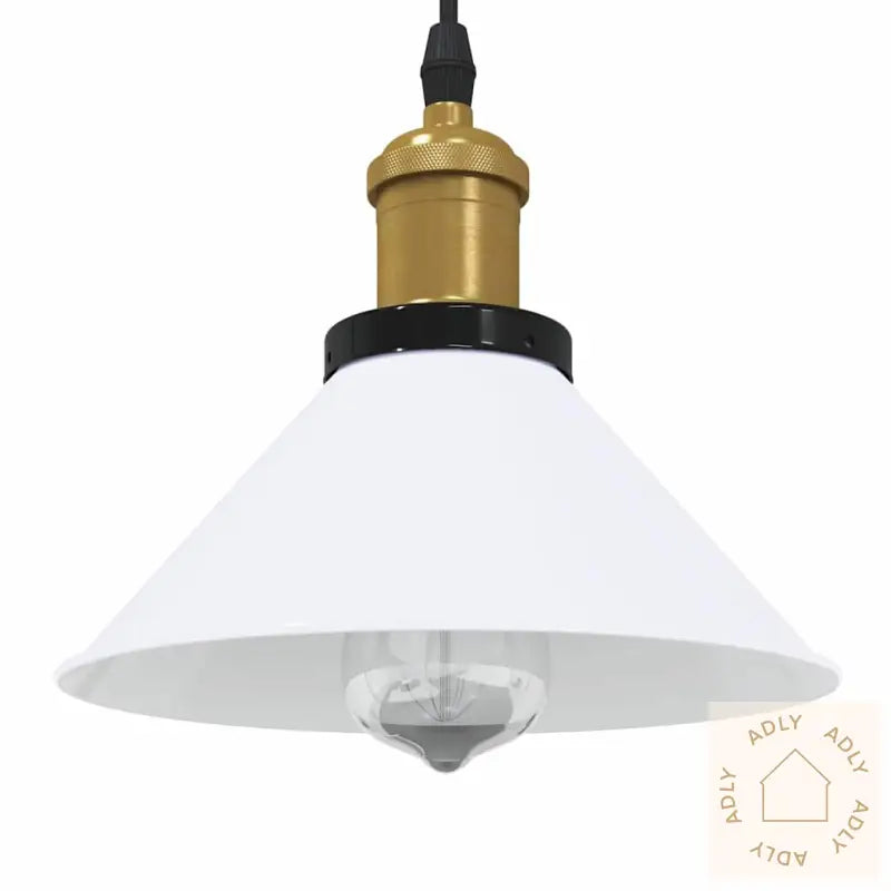 Pendellampe Høydejusterbar E27 Glans Hvit Ø 22 Cm Metall