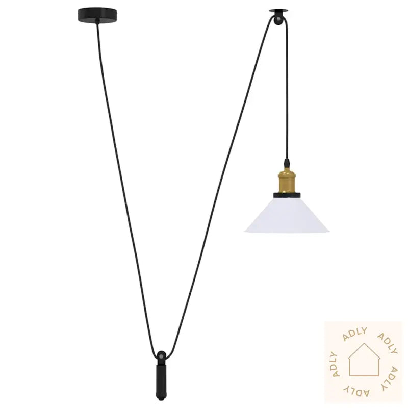 Pendellampe Høydejusterbar E27 Glans Hvit Ø 22 Cm Metall