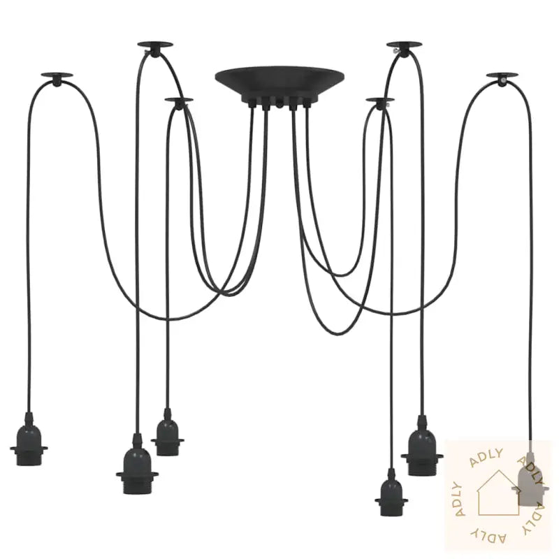 Pendellampe Med 6 Lampeholdere E27 Svart Metal