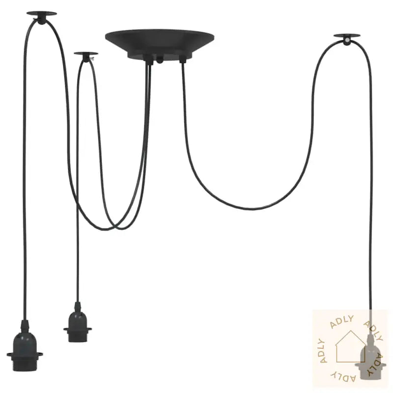 Pendellampe Med 3 Lampeholdere E27 Svart Metal