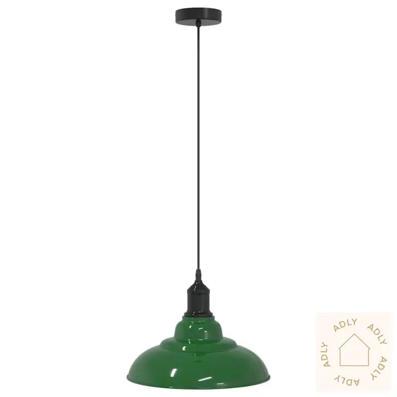 Pendellampe Høydejusterbar E27 Glans Grønn Ø 31 Cm Metall
