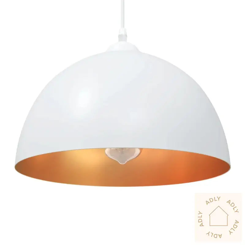 Pendellamper 2 Stk Høydejusterbar E27 Hvit Ø 30 Cm Metall