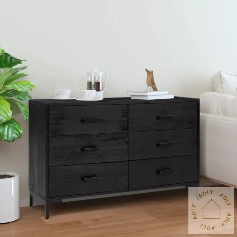 Skjenk Svart 110X35X70 Cm Heltre Furu