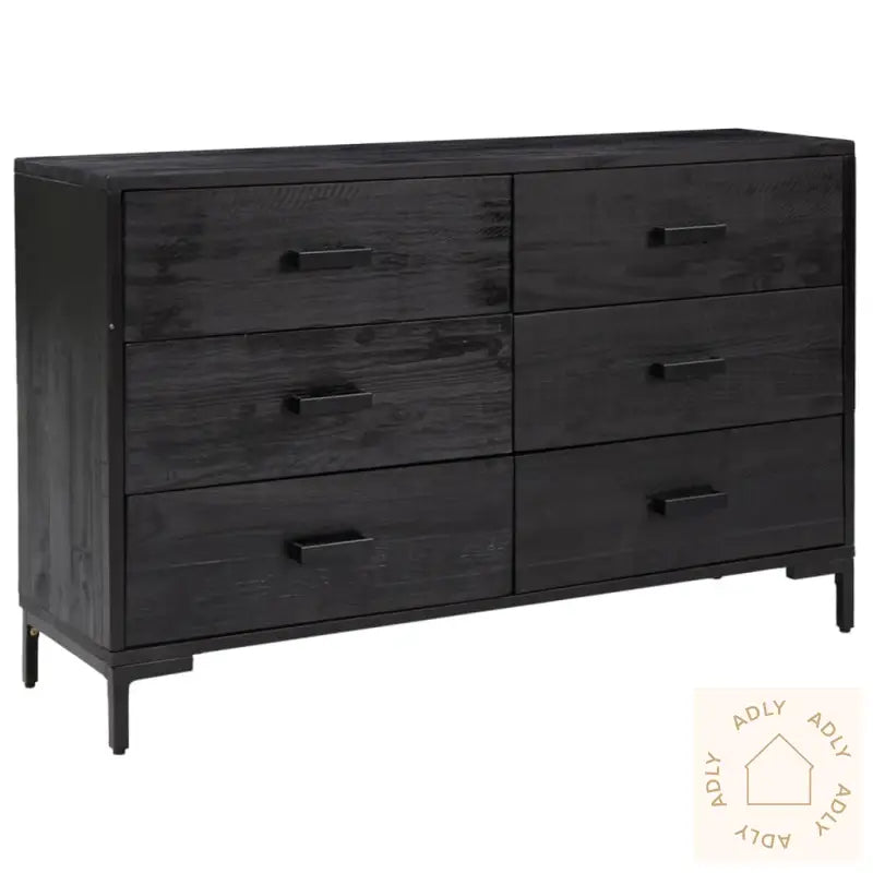 Skjenk Svart 110X35X70 Cm Heltre Furu