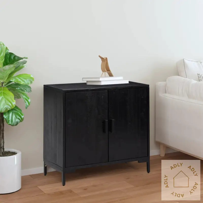 Skjenk Svart 75X35X70 Cm Heltre Furu