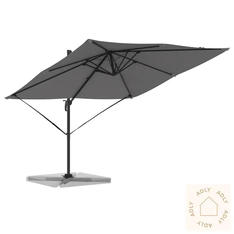 Cantilever Roma Parasol Antrasitt 286X285X265 Cm Aluminium