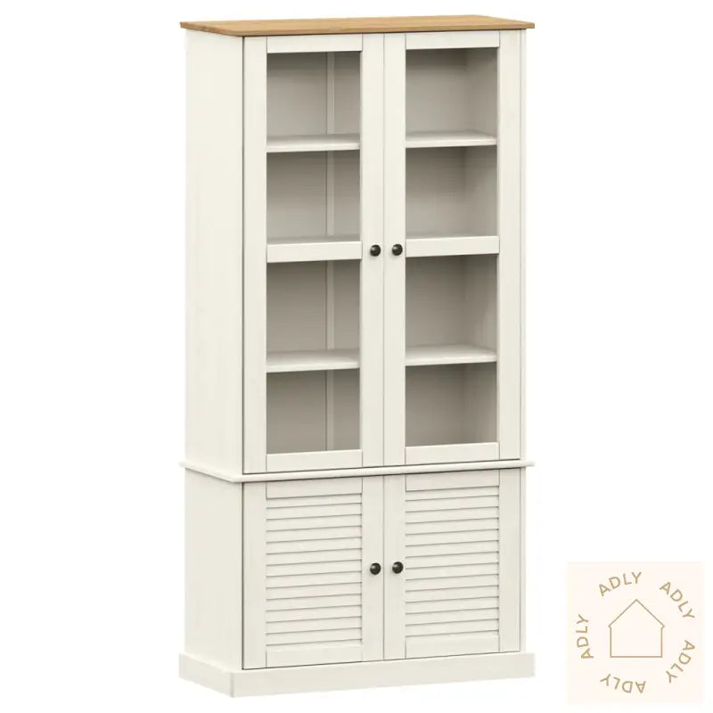 Vitrine Vigo Hvit 85X35X170 Cm Heltre Furu