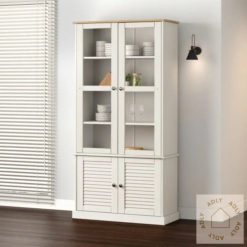Vitrine Vigo Hvit 85X35X170 Cm Heltre Furu