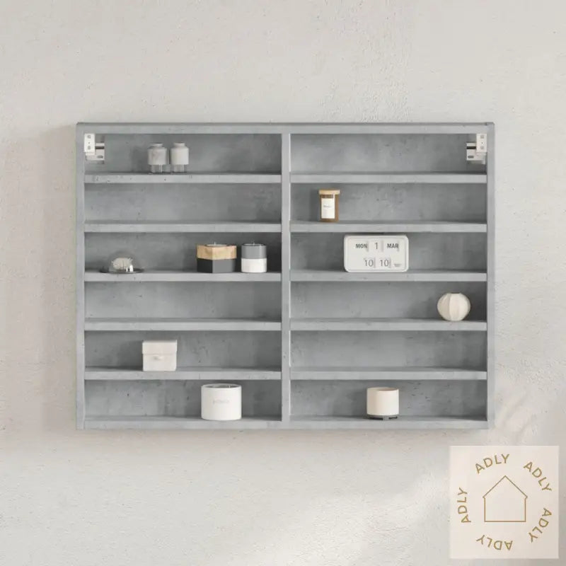Hylle Betonggrå 80X8,5X58 Cm Konstruert Tre