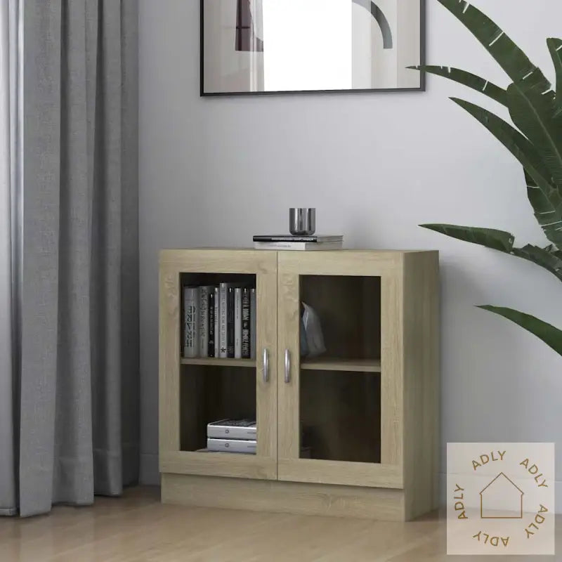 Vitrine Sonoma Eik 82,5X30,5X80 Cm Konstruert Tre