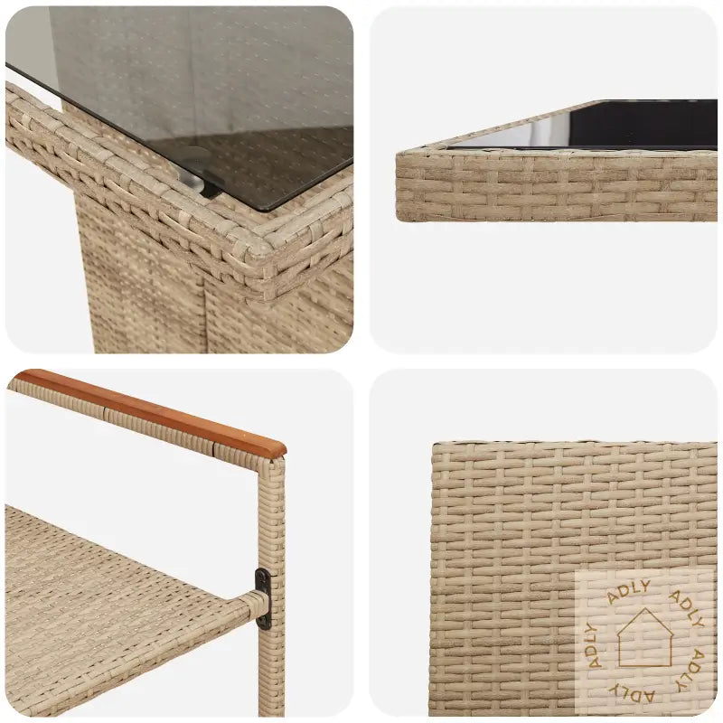 11-Dels Hagemøbelsett Beige Poly Rattan