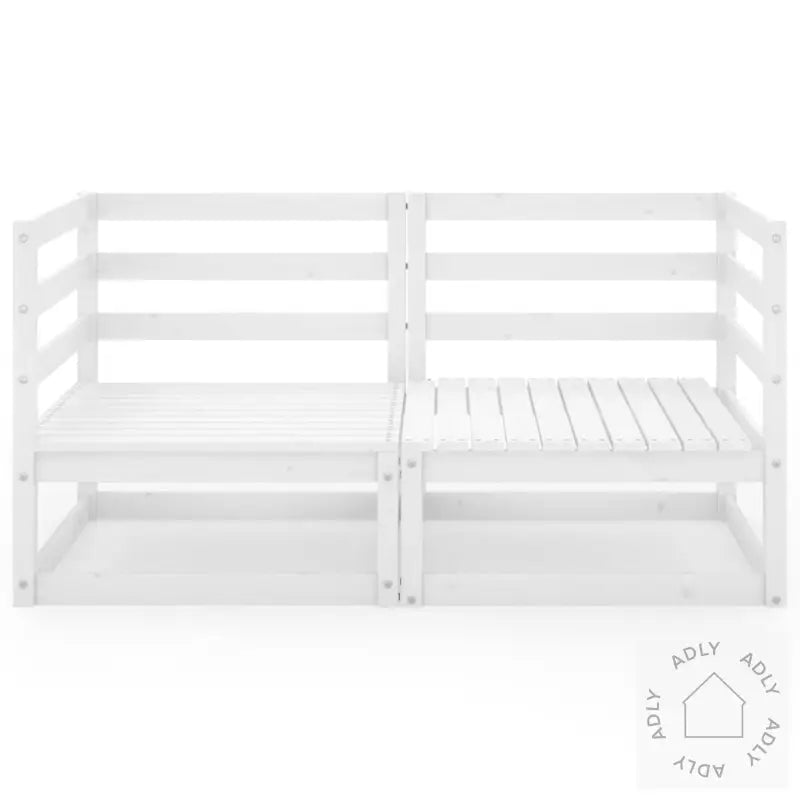 2-Seters Hagesofa Hvit Heltre Furu