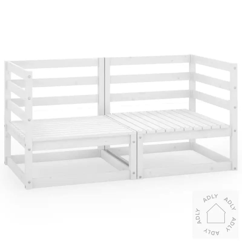2-Seters Hagesofa Hvit Heltre Furu