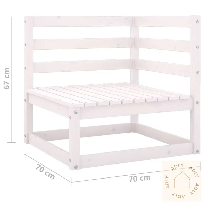 2-Seters Hagesofa Hvit Heltre Furu