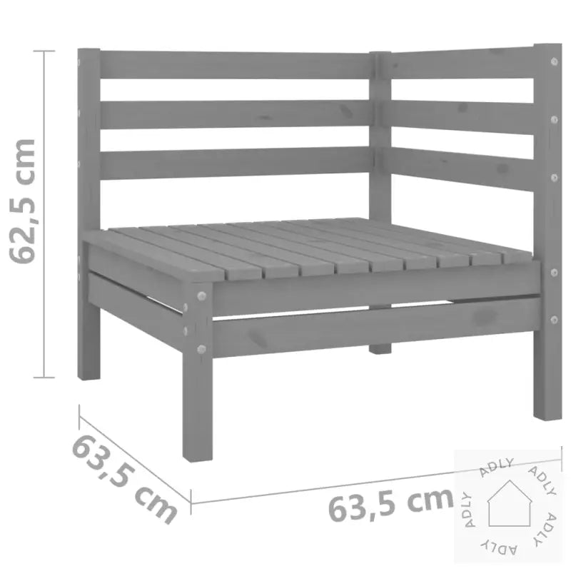 2-Seters Hagesofa Grå Heltre Furu