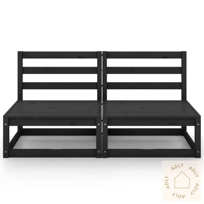 2-Seters Hagesofa Svart Heltre Furu