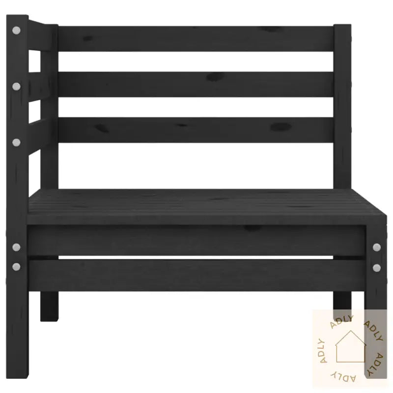 2-Seters Hagesofa Svart Heltre Furu