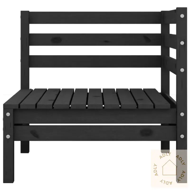 2-Seters Hagesofa Svart Heltre Furu