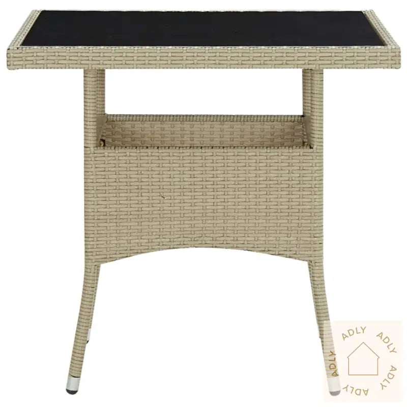 Hagespisegruppe 3 Deler Beige Polyrotting Og Glass
