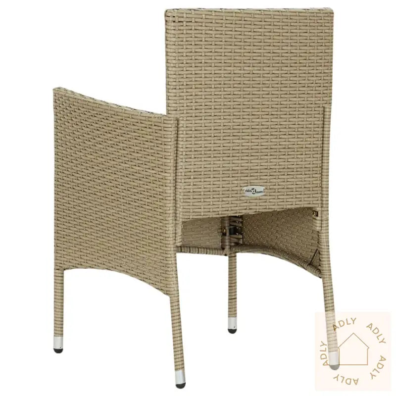 Hagespisegruppe 3 Deler Beige Polyrotting Og Glass