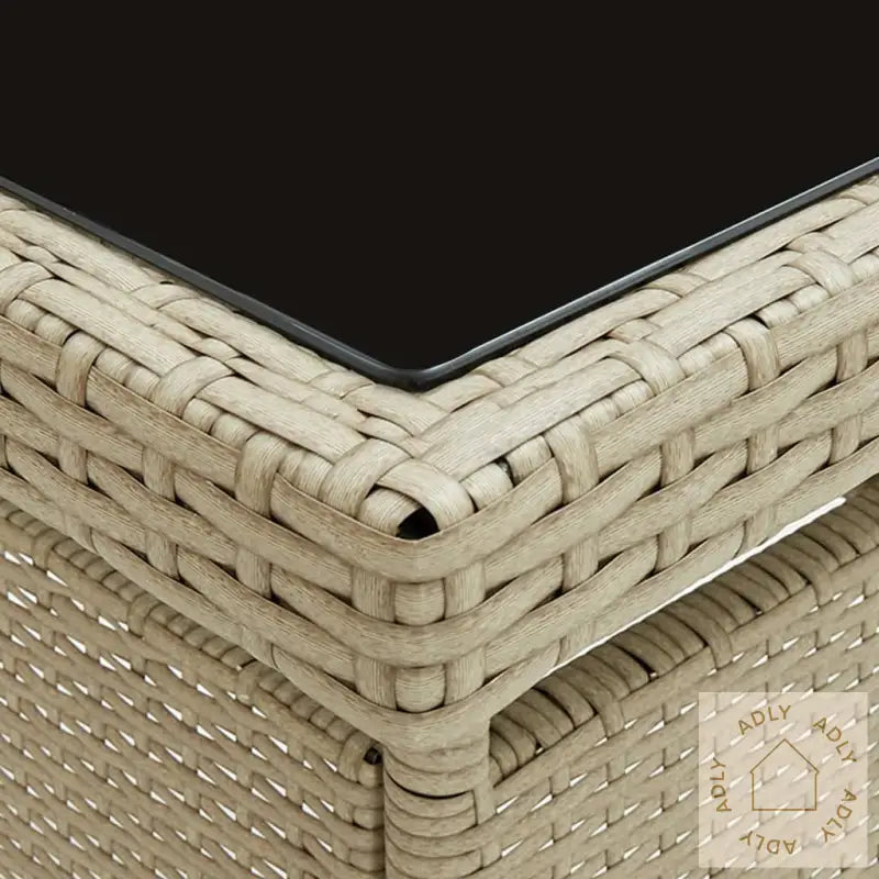 Hagespisegruppe 3 Deler Beige Polyrotting Og Glass