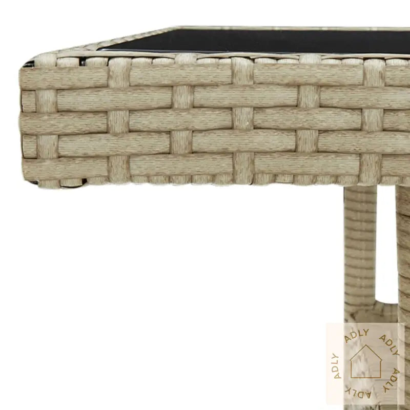 Hagespisegruppe 3 Deler Beige Polyrotting Og Glass