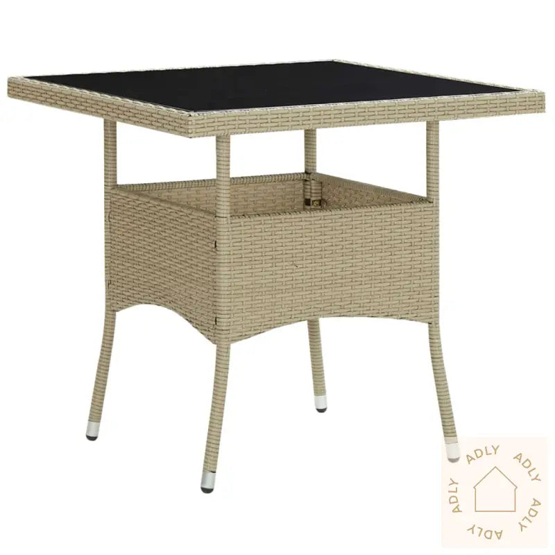 Hagespisegruppe 3 Deler Beige Polyrotting Og Glass
