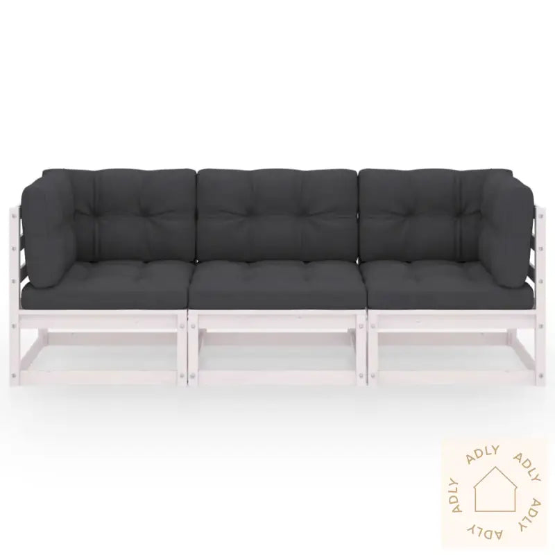 Hagesofa Med Puter 3-Seters Heltre Furu