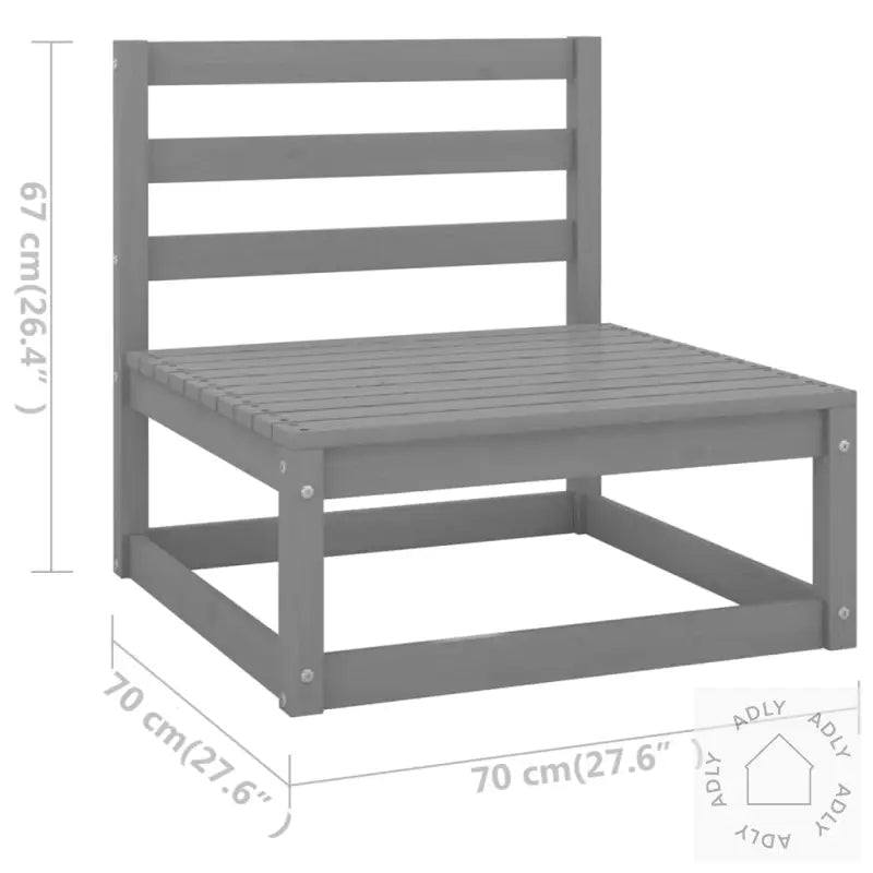 Hagesofa Med Puter 3-Seters Heltre Furu