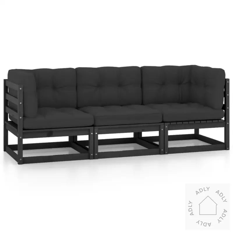 Hagesofa Med Puter 3-Seters Heltre Furu