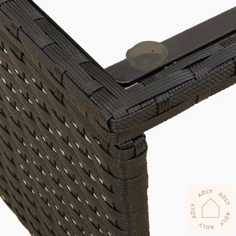 Hagesofa Med Bord Og Puter L-Formet Svart Polyrotting
