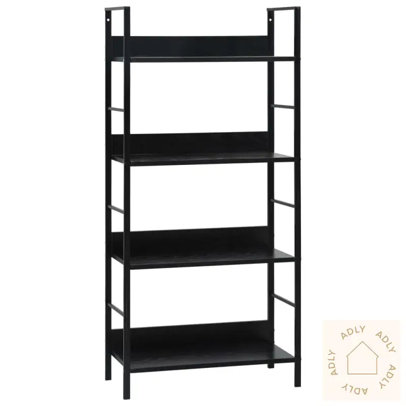 Bokhylle 4 Lag Svart 60X27,6X124,5 Cm Konstruert Tre