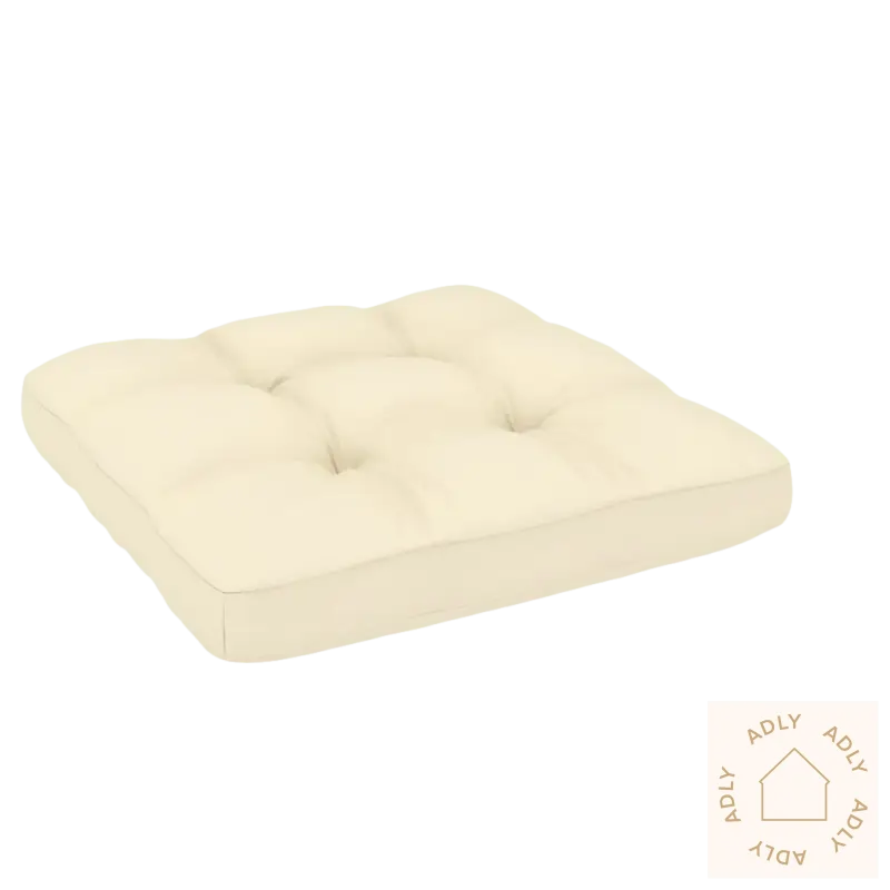 Square kremfarget setepute for 4-seters heltre furu hage sofa, perfekt for avslapping ute