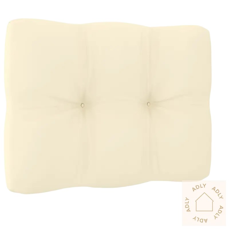 Rectangular kremfarget tuftet pute for 4-seter hagesofa i heltre furu perfekte for avslapping ute