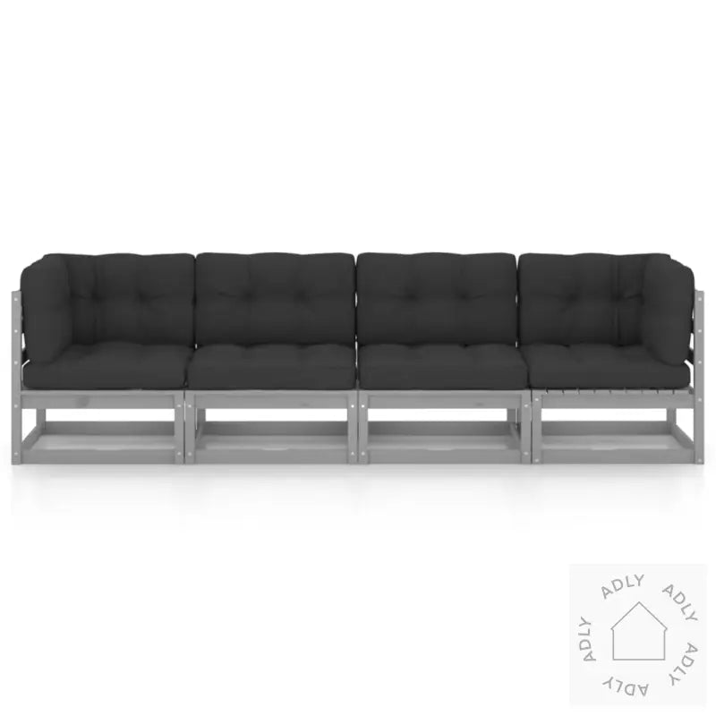 Hagesofa Med Puter 4-Seters Heltre Furu