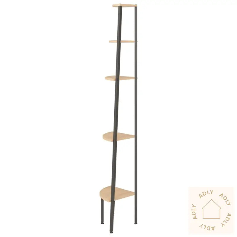Hjørnehyller 5 Etasjer Lysebrun Og Svart 45,5X31,5X180 Cm