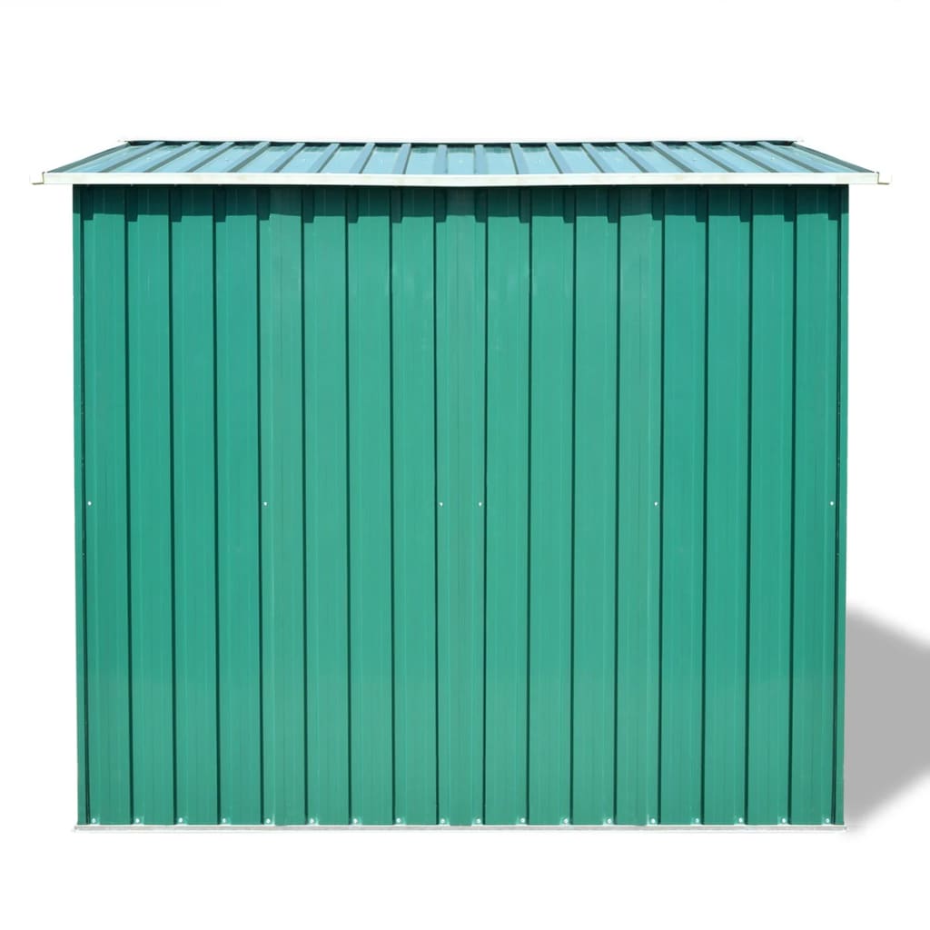 Oppbevaringsskur til hage grønn metall 257x205x178 cm