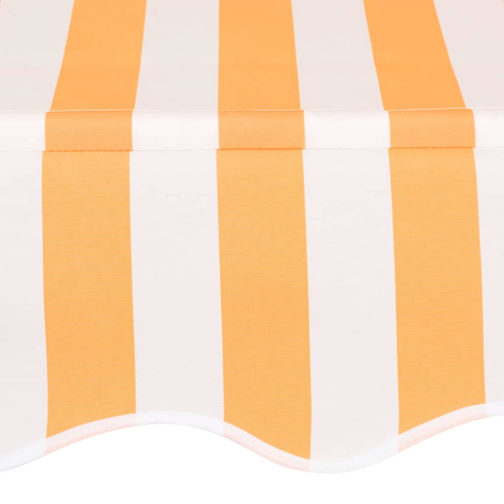 Manuell uttrekkbar markise 250 cm oransje og hvite striper