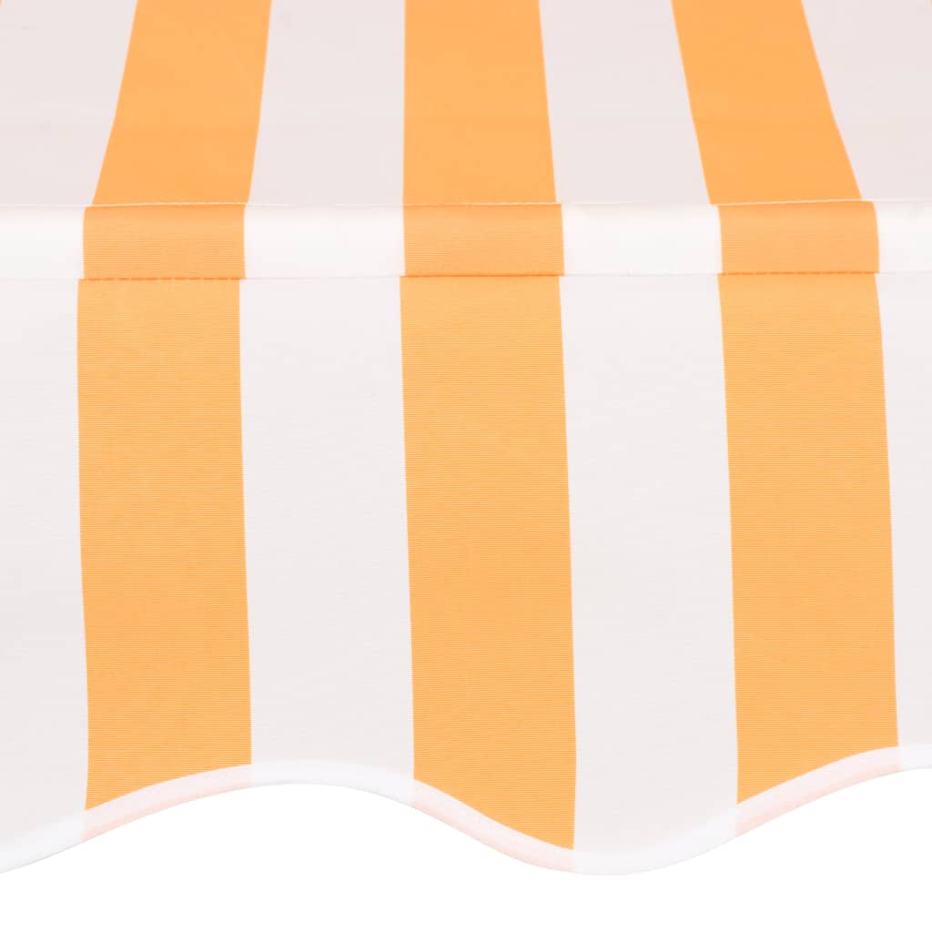 Manuell uttrekkbar markise 350 cm oransje og hvite striper