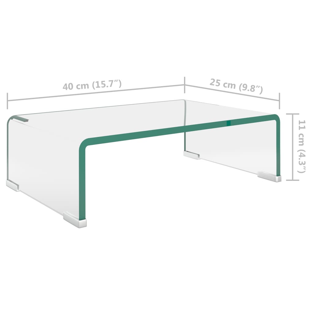 TV-benk glass klar 40x25x11 cm