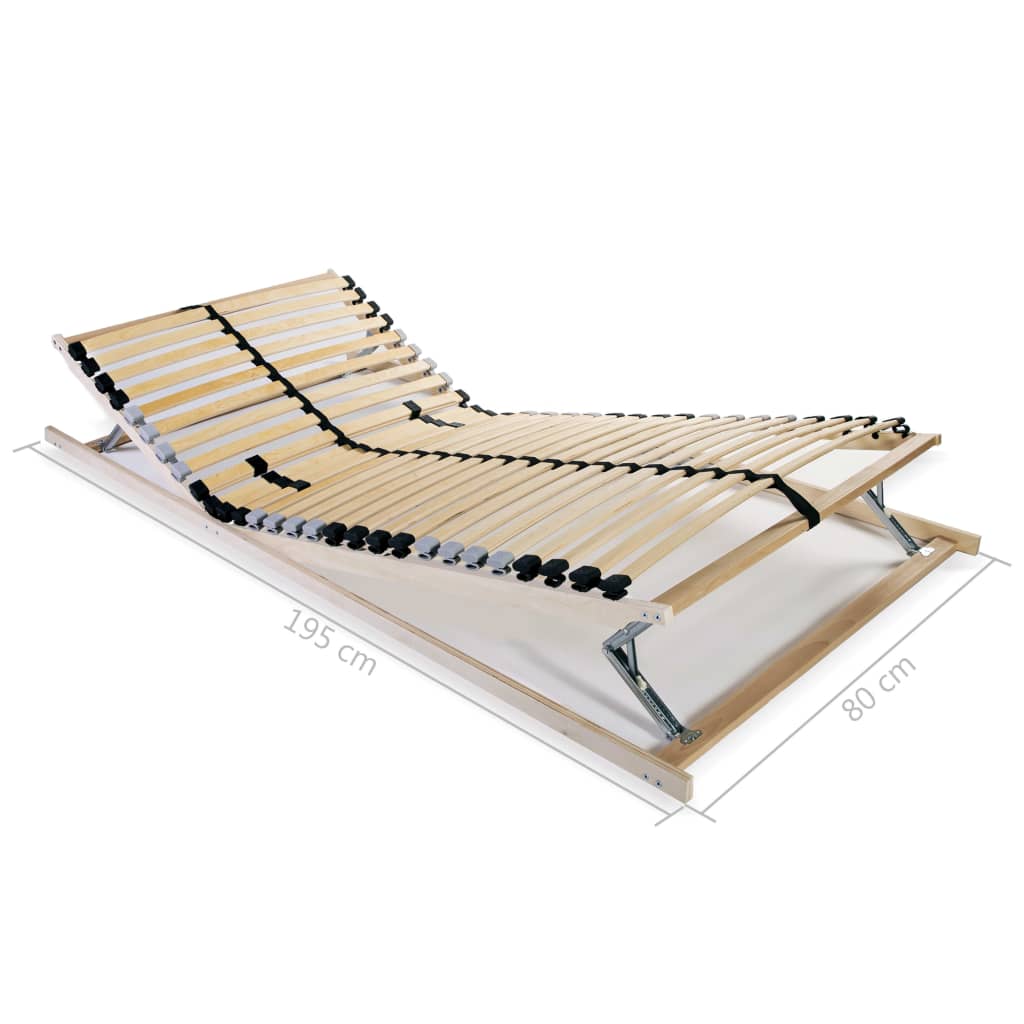 Spilebase med 28 lameller 7 soner 80x200 cm