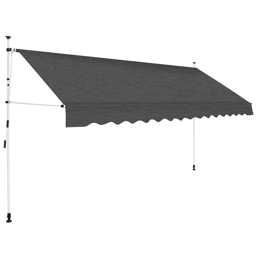 Manuell uttrekkbar markise 400 cm antrasitt