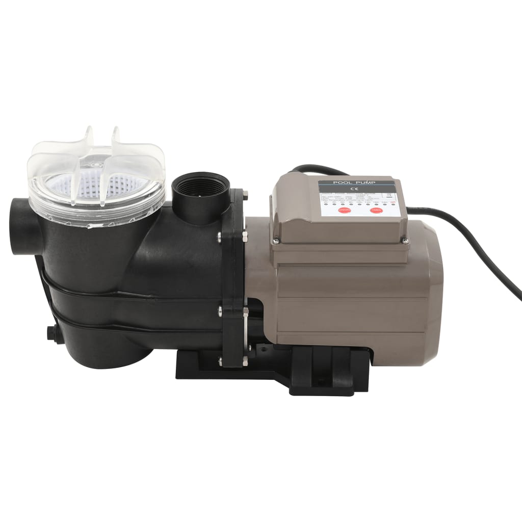Bassengpumpe med tidsur svart 0,25 HP 8000 L/t