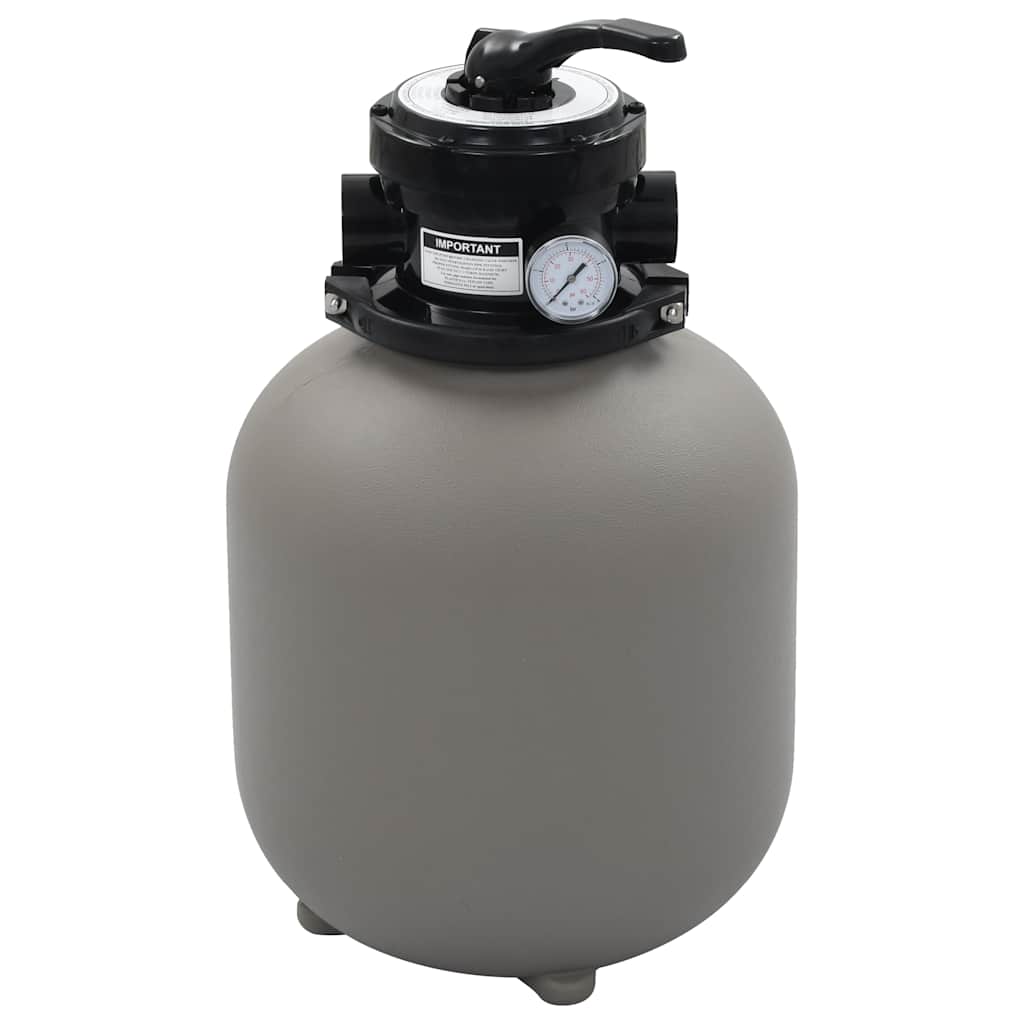 Basseng sandfilter med 4 stillinger ventil grå 350 mm