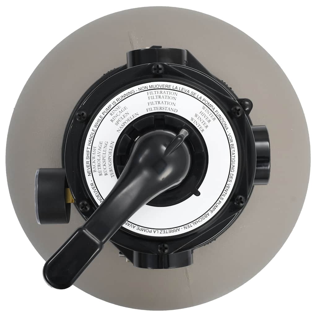 Basseng sandfilter med 4 stillinger ventil grå 350 mm