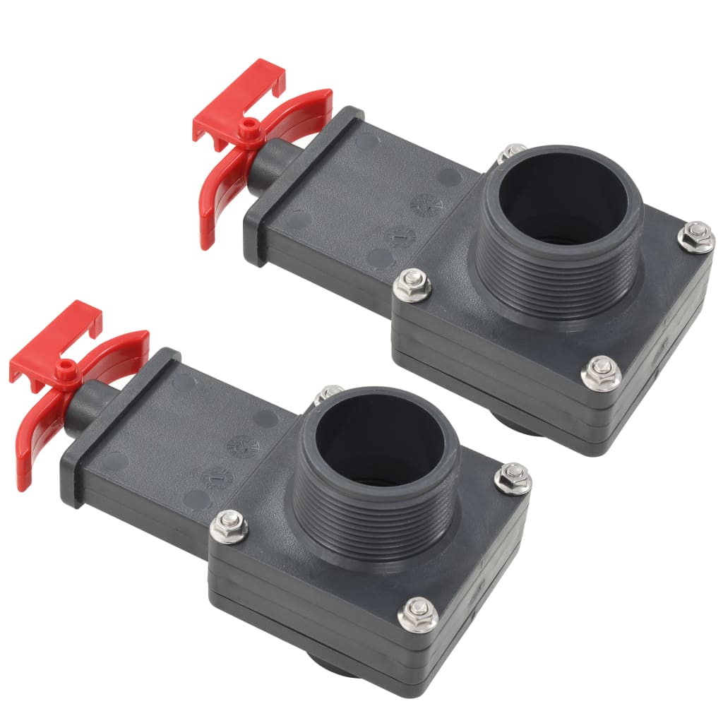 Bassengportventil 2 stk 1,5"