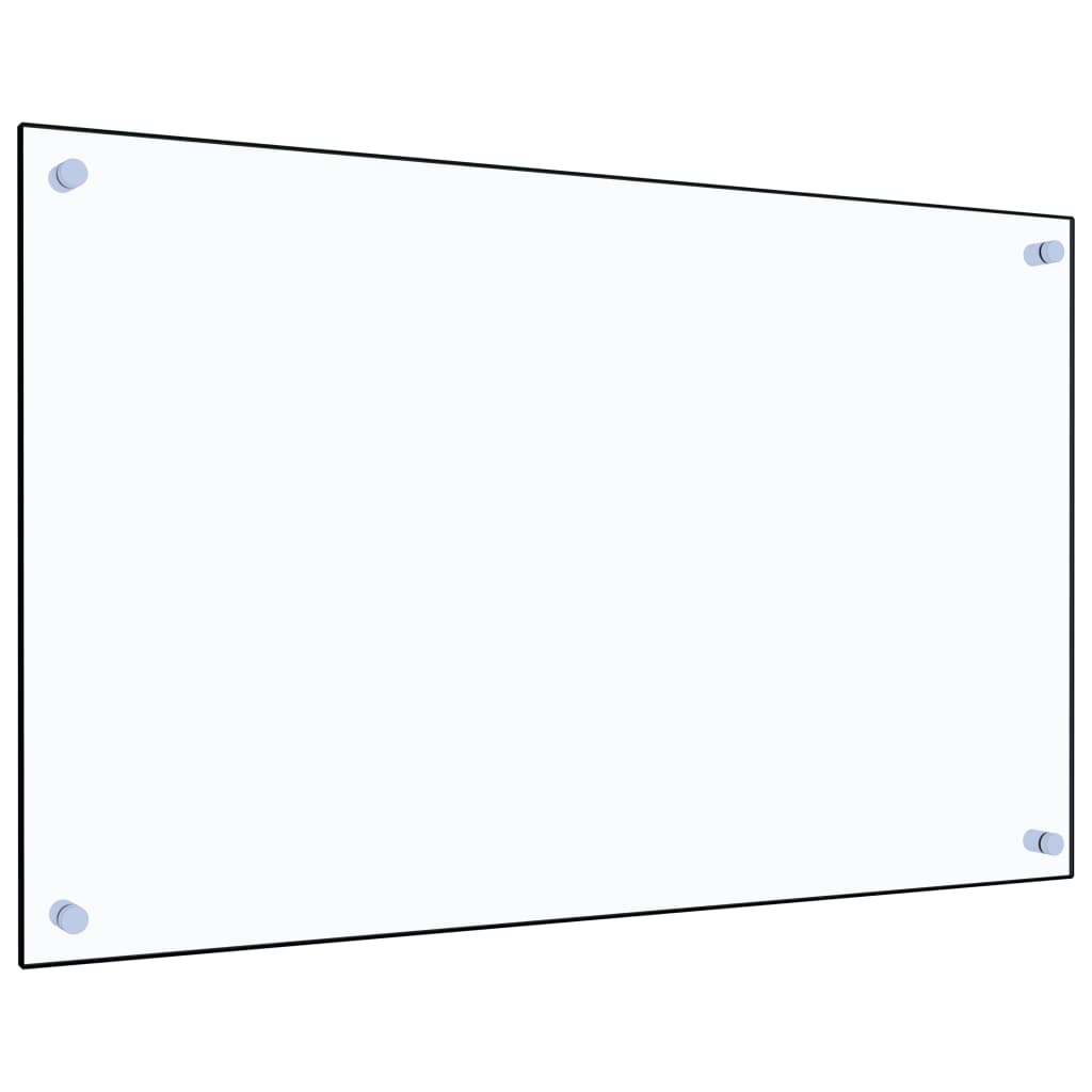 Kjøkkenplate gjennomsiktig 80x50 cm herdet glass
