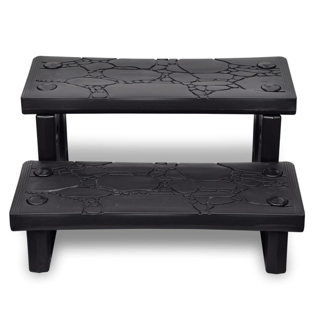 Trapp for badestamp/spa/badekar svart