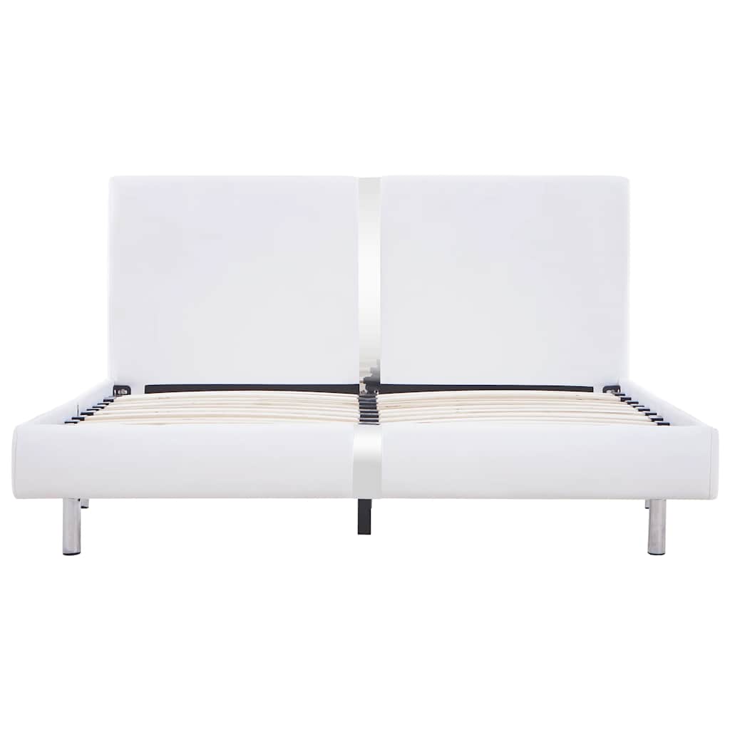 Sengeramme uten Madrass Hvit imitert skinn 135x190 cm